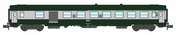 REE Modeles NW-149 - French SNCF Coach Class UIC CAR B5D Green/Grey White and Corail Logo Era V